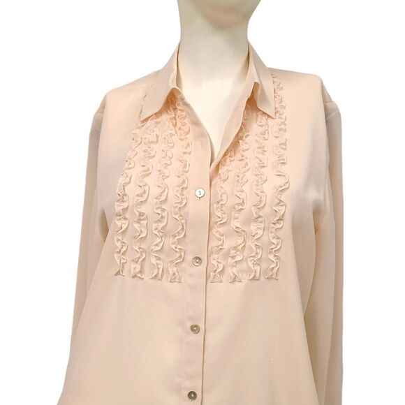 Andrea Viccaro Cream Tuxedo Top size Medium Petite - Picture 3 of 8